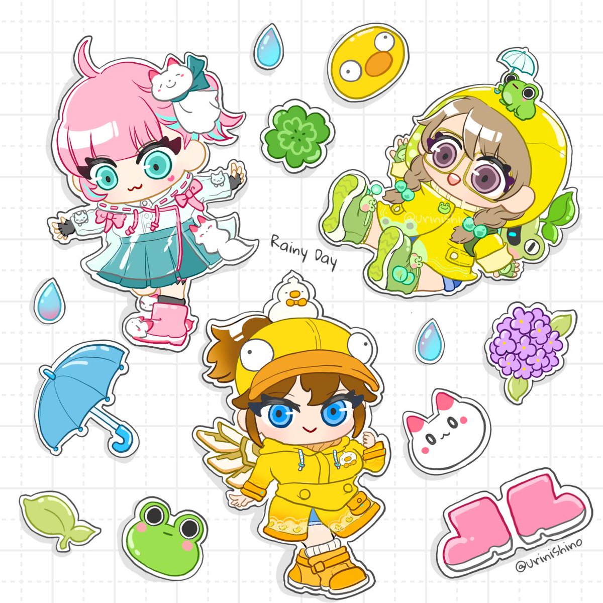 rainy day🌧*̣̩⋆̩°｡⋆

#Overwatch2 #OverwatchFanart 
#kiriko #mercy #mei