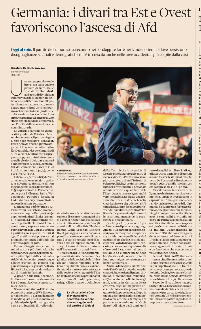 In Germania i divari tra Est ed Ovest favoriscono l’ascesa di AfD

In Germany the disparities between East and West favor the rise of AfD

<a href="/rodriguez_pose/">Andrés Rodríguez-Pose</a>