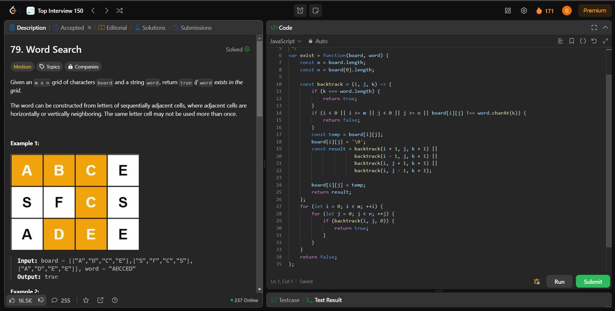 coding_ez24105's tweet image. Leveling up my problem-solving skills! 🚀 Today, I tackled:
♟️ N-Queens
📝 Generate Parentheses
🔍 Word Search
🌳 Convert Sorted Array to BST
Every challenge brings new insights! 💡
#LeetCode #Coding #100DaysOfCode #BinaryTree