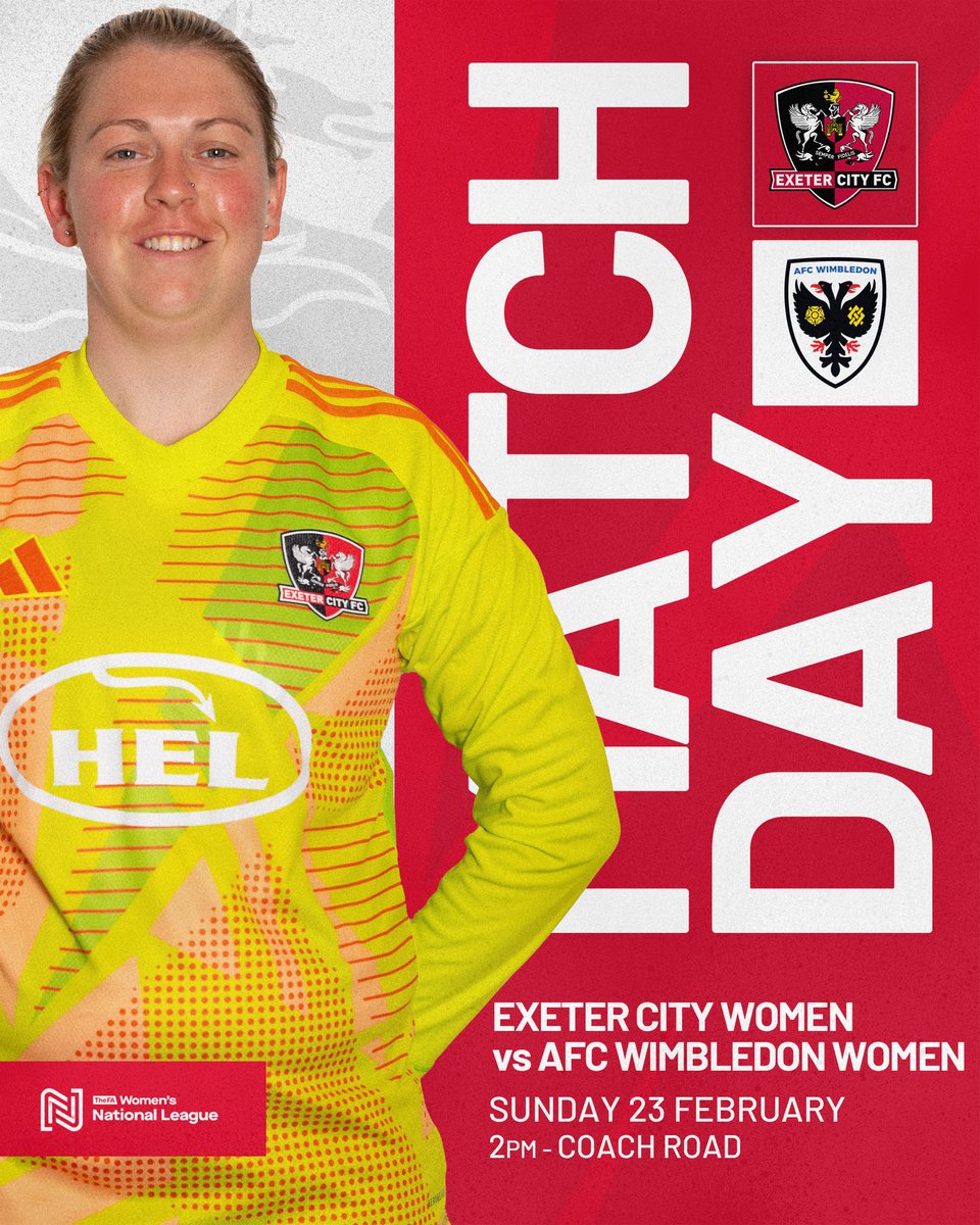 ⚽️ MATCHDAY

💪 We return to Coach Road in <a href="/FAWNL/">FA Women's National League</a> action this afternoon 

🆚 <a href="/afcw_women/">AFC Wimbledon Women</a> 
🕑 2.00pm Kick Off
🏟️  Coach Road, TQ12 1EJ
🎟️ Adults £6/Children £4

#ECFC