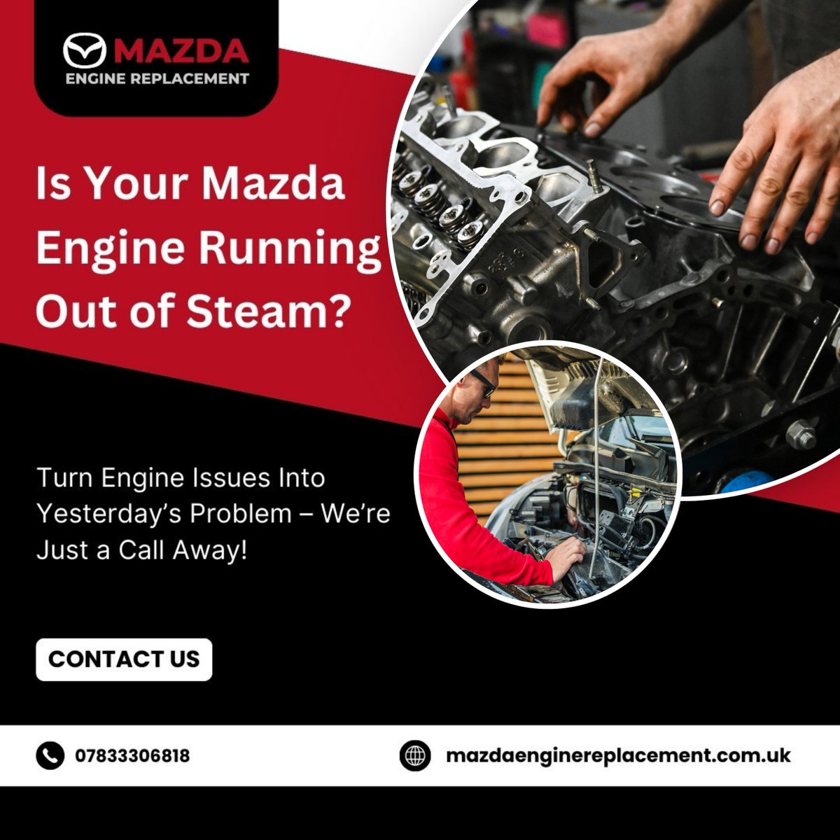 ColinHagan3's tweet photo. If your Mazda engine is losing steam, call us to fix it—turn issues into history!
#EngineProblems #MazdaEngine #CarRepairs #MazdaCX5 #Mazda6 #AutoRepair #EngineTrouble #FixTheIssue #CarCare #EngineRestoration #VehicleFix #DriveSmooth #EngineSolutions #VehicleRepair #CarMechanic https://t.co/74BFpftIFq