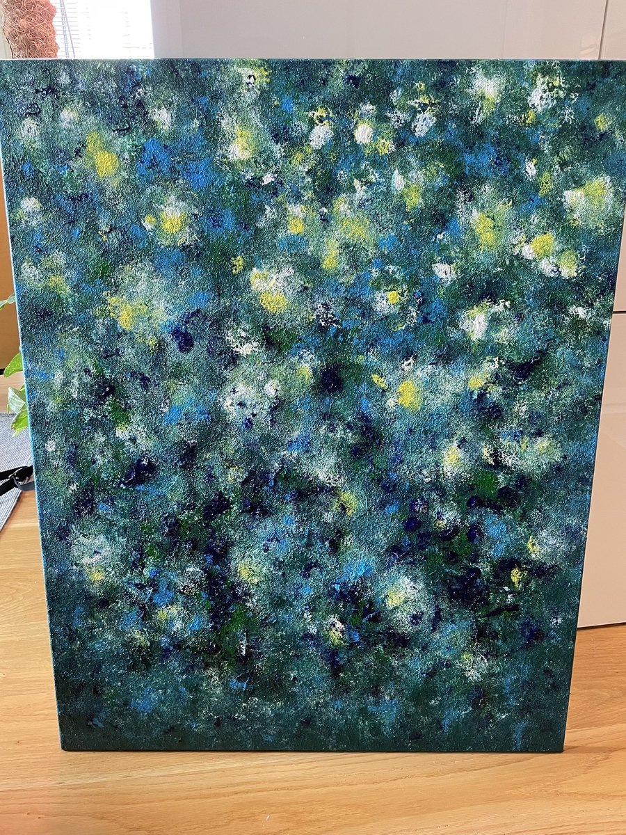 Taulu ystävälleni nimeltä: Mustion ihmeet. 🍀 Taulu kuvaa Mustionjoen lumpeita ja ulpukoita kukassa sekä tähtitaivasta. Koko 80x100cm. ✨