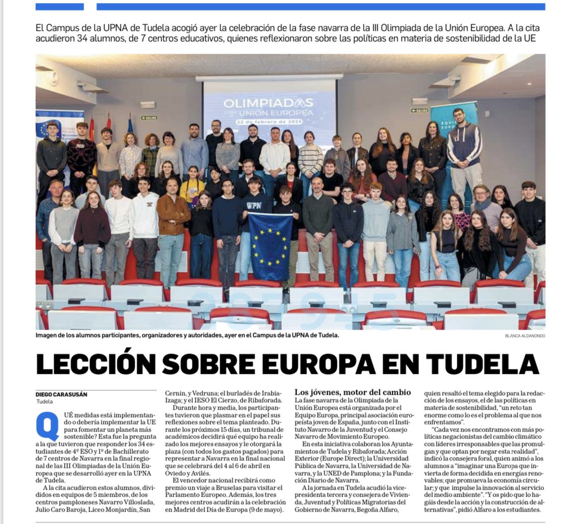 Hoy en <a href="/DiariodeNavarra/">Diario de Navarra</a> 👏🏻👏🏻👏🏻🇪🇺🇪🇺