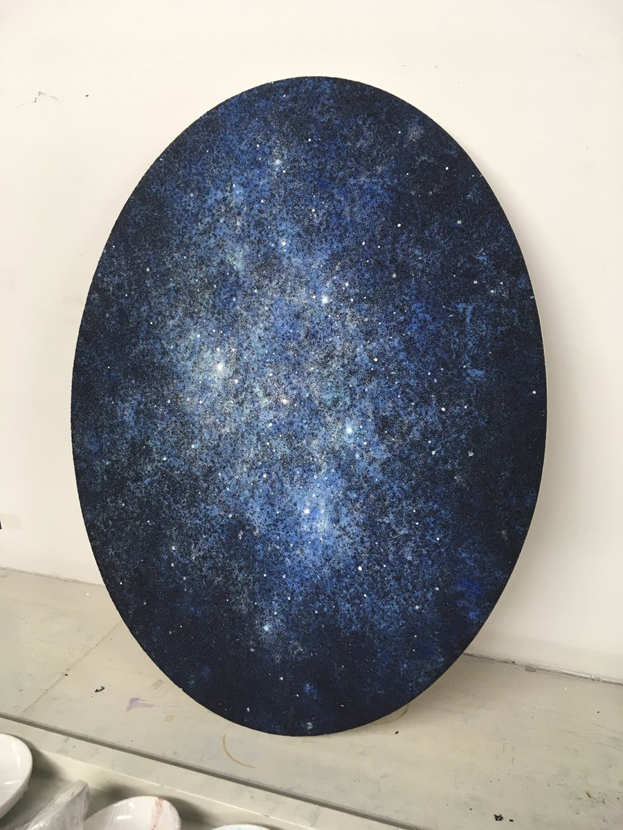 HIRONO_YAMAKAGE's tweet image. 岩絵具で描いた銀河です！