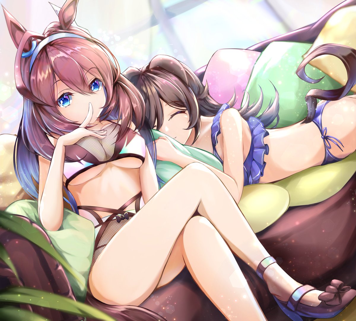 ウマ娘「脱出ゲームにミホライが来ると聞いていろんなミホライ再掲 #ウマ娘 #ミホノブルボ」|Toymark@お仕事募集中のイラスト