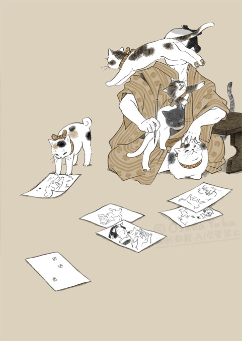 「むすびめ」(『青騎士』巻末イラスト連載)振り返り ⑤
14B号「猫」
15B号「南国」
16B号「月」
17B号「冬のある日のおはなし」 
