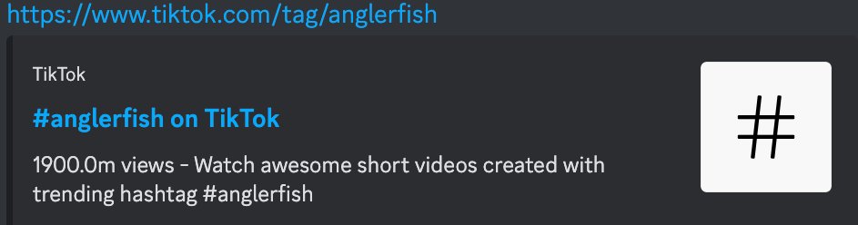 I bought a lot of this earlier today, here's why:

#anglerfish has roughly 1.9B views over 2 weeks, 800M over the past week on TikTok alone.

( DjgujfEv2u2qz7PNuS6Ct7bctnxPFihfWE2zBpKZpump )

If you're trading in crypto, particularly in meme coins, you have to understand that