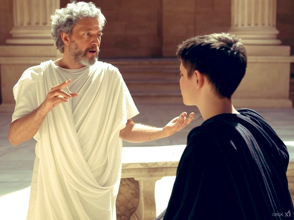 Only 4 prompt edits &amp; I got the imagine I nearly imagined. Pretty impressive / prompt: Marcus Aurelius lectures to a young pupil, in an outdoor courtyard set in antiquity.
