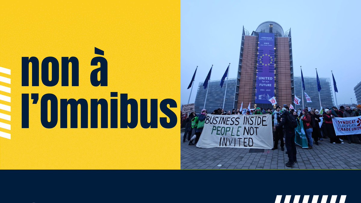 hrw_fr's tweet image. 🚨 La loi Omnibus menace la justice sociale et climatique ! En affaiblissant les règles du Pacte vert, l’UE met en péril les droits humains et l&apos;environnement. Exigeons un cadre solide pour une transition juste ! #NoToOmnibus #YesToCSDDD
asso-sherpa.org/non-a-lomnibus…