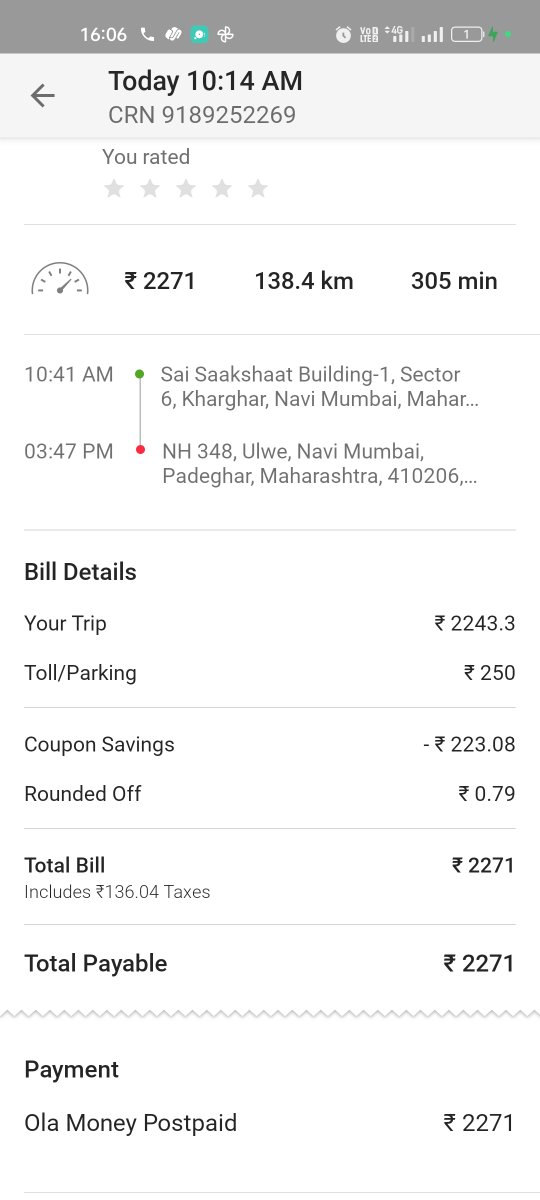 Chitrangadaswa2's tweet photo. Urgent Complaint Regarding Fraudulent Ride Charge and Driver Misconduct.
I experienced this while booking a Prime Sedan ride through Ola app on 22/2/25. It resulted in an unauthorized charge of Rs. 2272 to my Ola postpaid account Kindly Look into it
@Olacabs @ola_supports @bhash https://t.co/9pU7XLrxZe