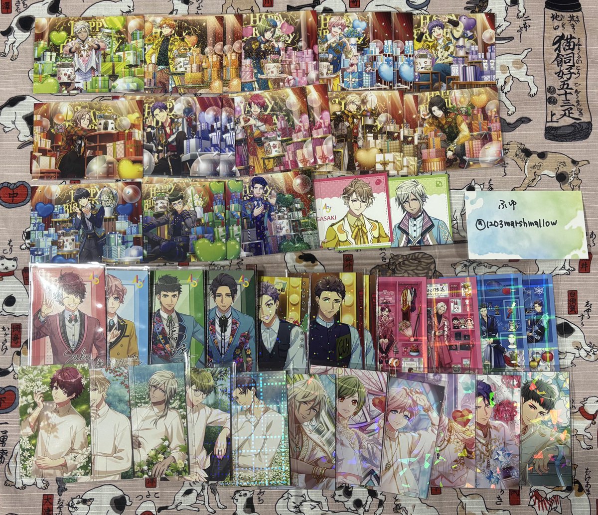 1203marshmallow's tweet photo. 【交換】A3! アニメイトフェア 特典

譲(今弾)
咲也 綴 シトロン 千景 天馬 莇 紬 丞
(過去弾)画像2枚目

求 密 一成(画像3枚目)
※今弾の密と3枚目上段優先

郵送希望です
よろしくお願いいたします https://t.co/KZvkwaThyR