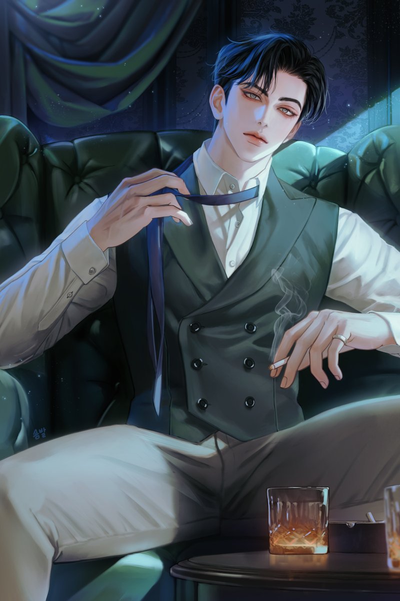 그 뭐랄까 폭력 휘두르는데 저항감 없는 도련님공? 그런거 생각하고 그렸습니다 😇  
#OC #BL