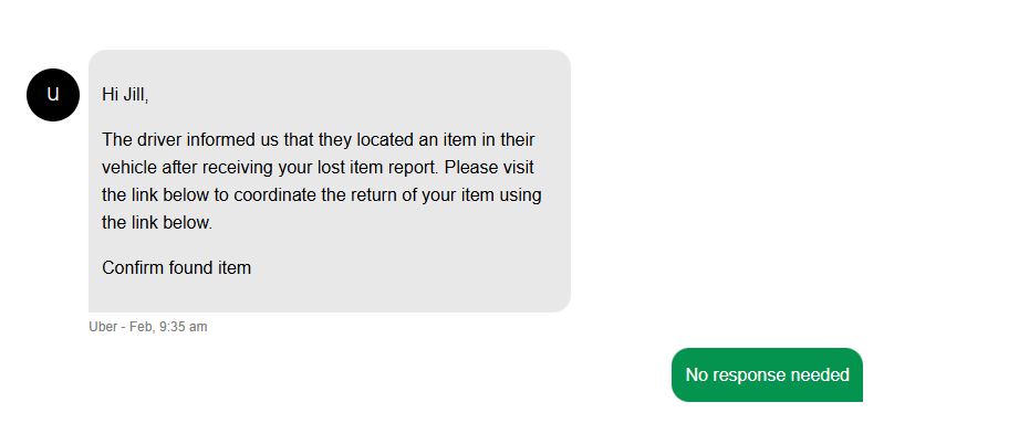 JillMoriarty's tweet photo. @Uber_Support Can you explain to me how this has been archived, no response needed and no link. How am I supposed to retrieve the phone. https://t.co/8hDELdwXE7