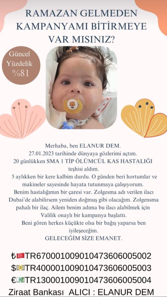 Kampanyamızın bitmesine sadece %19'luk bir dilim kaldı ve Ramazan gelmeden bir an  önce kampanyamızın tamamlanmasını istiyoruz. Tek başımıza başaramayız; bu yüzden desteğinize ihtiyacımız var. Bugün sabah kahvelerinizi Elanur için alır mısınız? ✨❤️

Yatay / İcin /