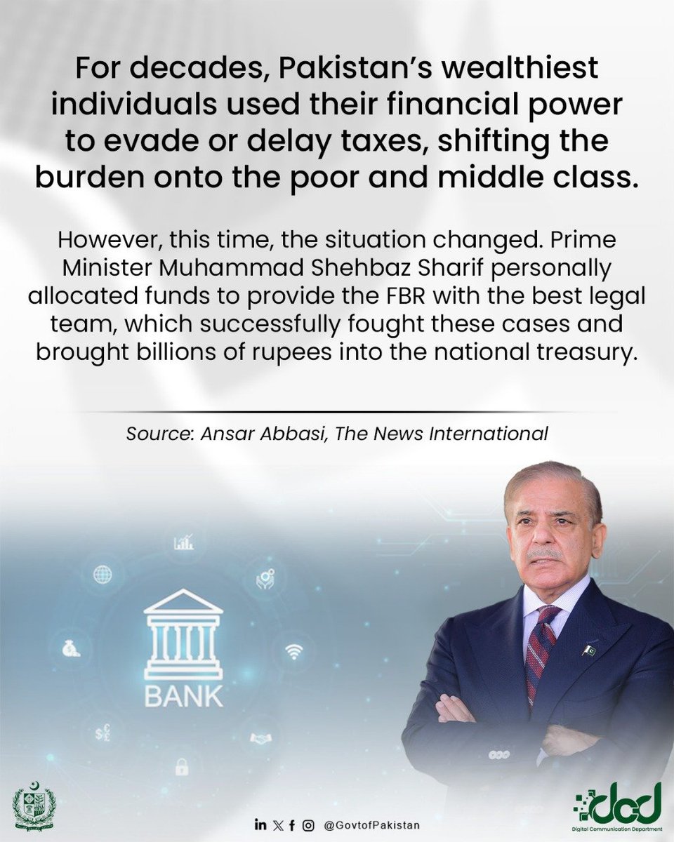 Historic Success! 

The Government of Pakistan recovered Rs. 23 billion from 16 banks in just 24 hours after the Sindh High Court's verdict. This marks a major step toward ending tax evasion and legal manipulation by powerful corporate interests.
