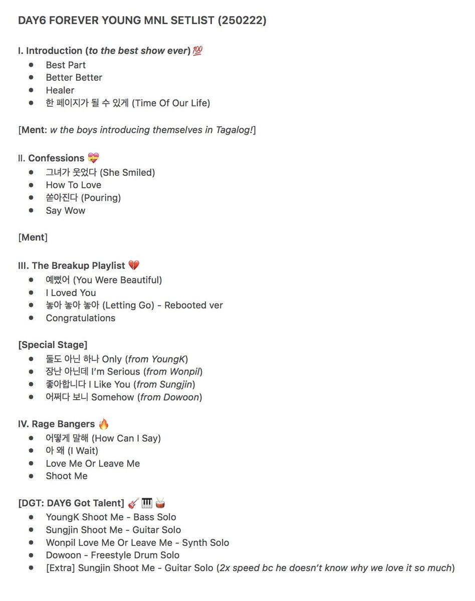 solhwippedsubs's tweet image. DAY6 Forever Young in MNL: Our Story in 8 Parts 🩵

Finally got to sit down and list the setlist for #DAY6_3RD_WORLDTOUR_MNL! Also made my own segment titles bc I am amazed out how this was so well-curated amidst DAY6’s wide discography.