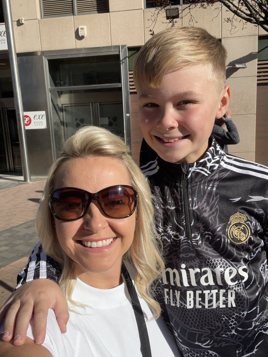 It’s match day <a href="/realmadriden/">Real Madrid C.F. 🇬🇧🇺🇸</a> 
Shame we aren’t seeing <a href="/BellinghamJude/">Jude Bellingham</a> play but looking forward to today ⚽️ #footymumontour