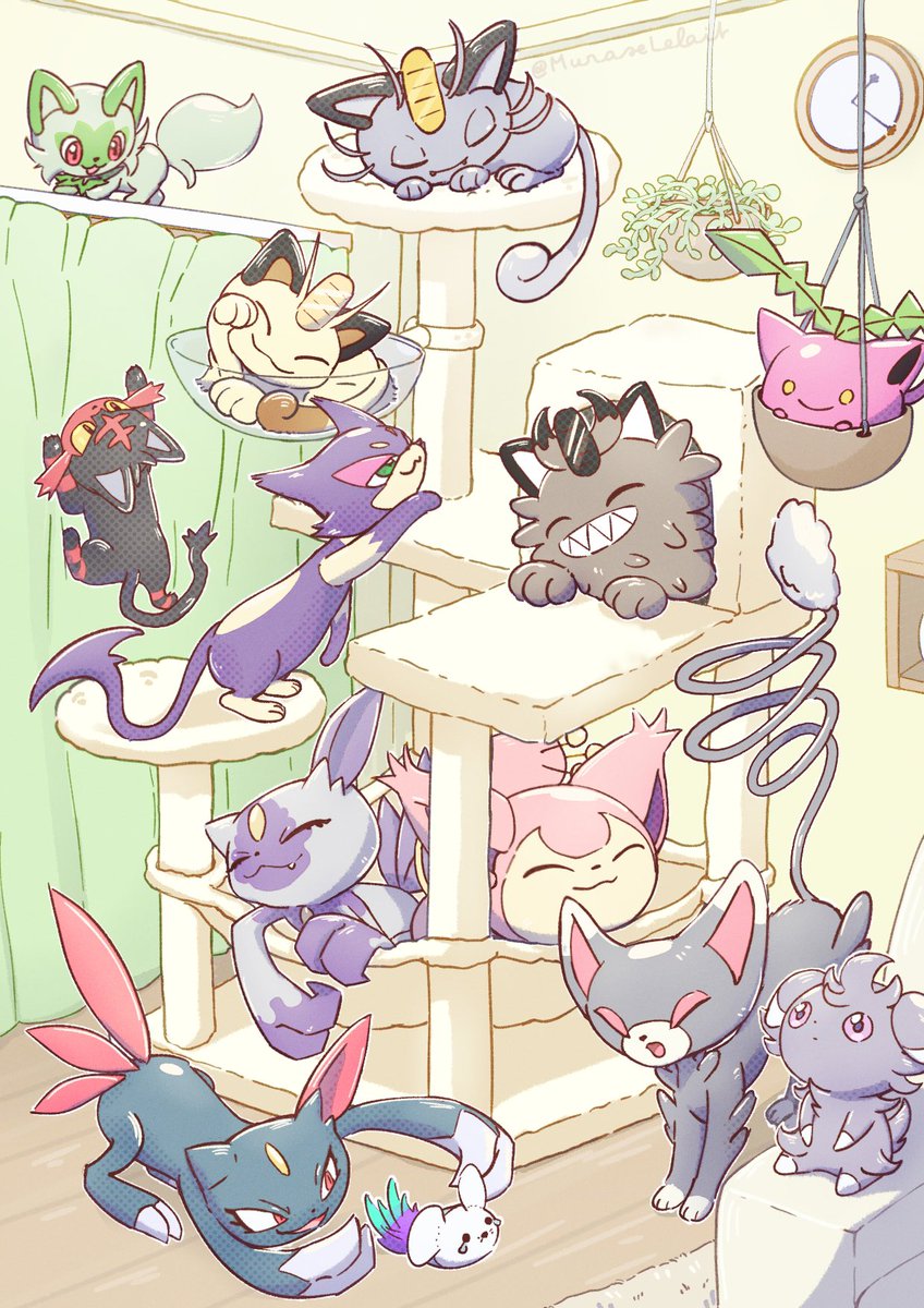 猫ポケちゃん達大集合タワー🐈🐈‍⬛🐾
#猫の日 #Pokemon