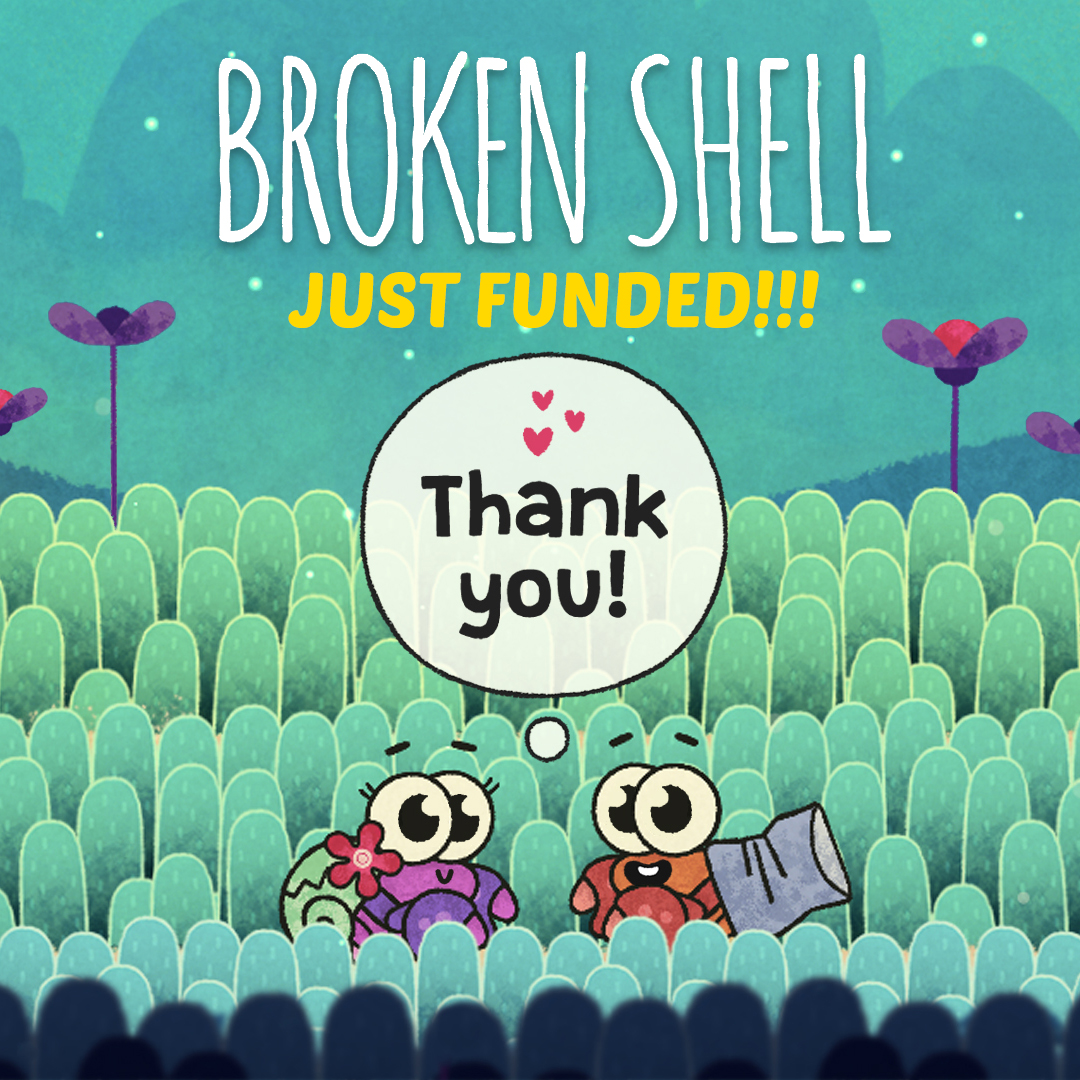 foggystudio's tweet image. OMG!!!  Broken Shell is 100% Funded! Mr. &amp;amp; Mrs. Hermit’s Journey Is Coming to Life! 😭

THANK YOU for all the love and support!!! THIS IS INCREDIBLE!!! 🥹 💙

#Kickstarter #CozyGame #IndieGame #GameDev