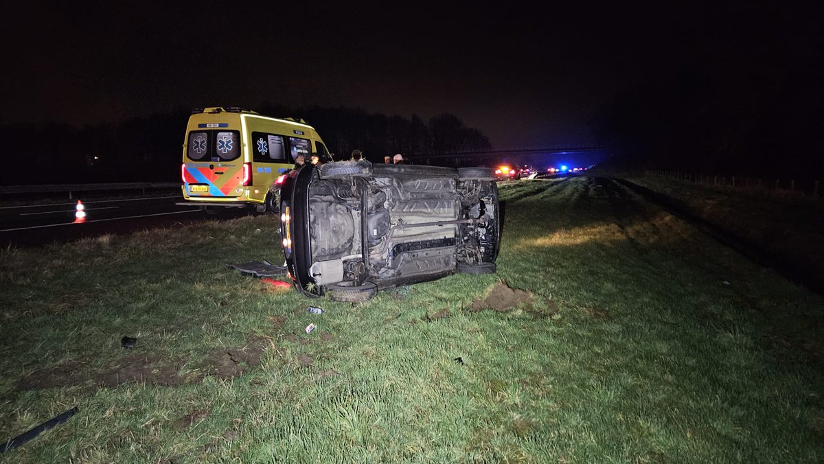 Automobilist gewond na ongeval op A18