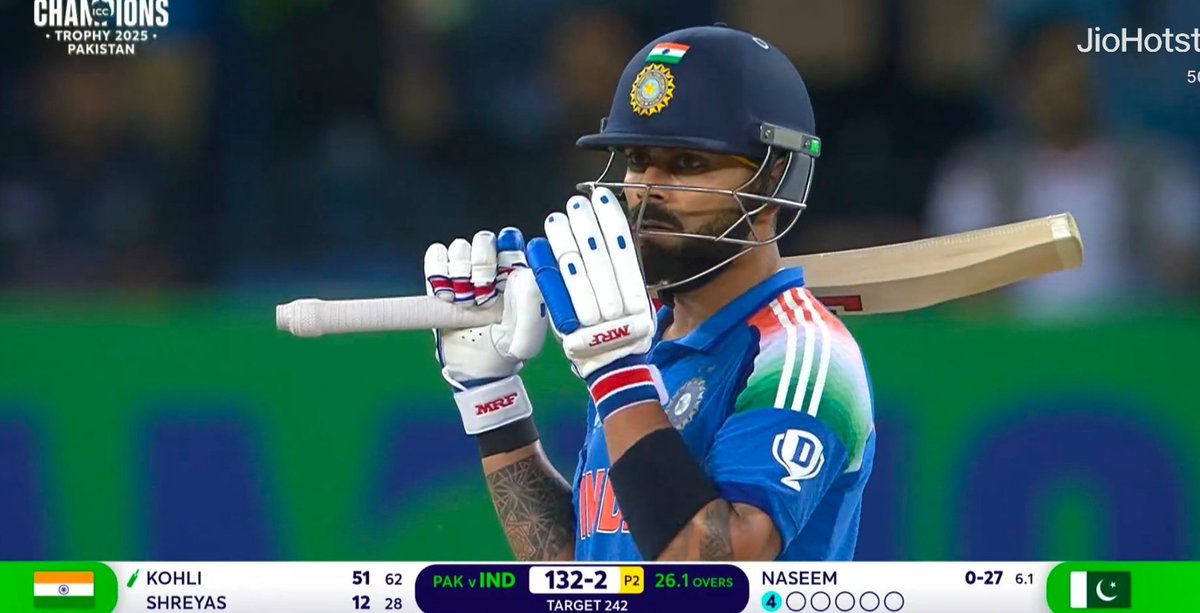 Most 50+ scores against Pakistan in ICC Tournaments:

Virat Kohli - 8*
Viv Richards - 3
Sachin Tendulkar - 3

- KING KOHLI IS IN DIFFERENT LEVEL. 🐐🥶 #PAKvsIND