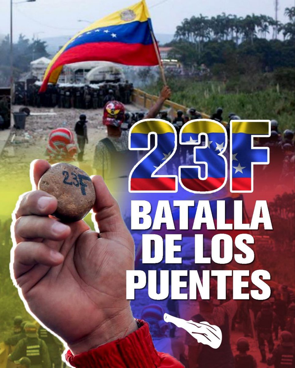 Honramos a quienes defendieron nuestra tierra! ✊🏽🇻🇪

Celebramos la victoria contundente sobre el fascismo y reafirmamos nuestro compromiso con la Paz y la soberanía de Venezuela hoy #23Feb a 6 años del intento de invasión fallido.

¡Seguimos Venciendo! ❤️