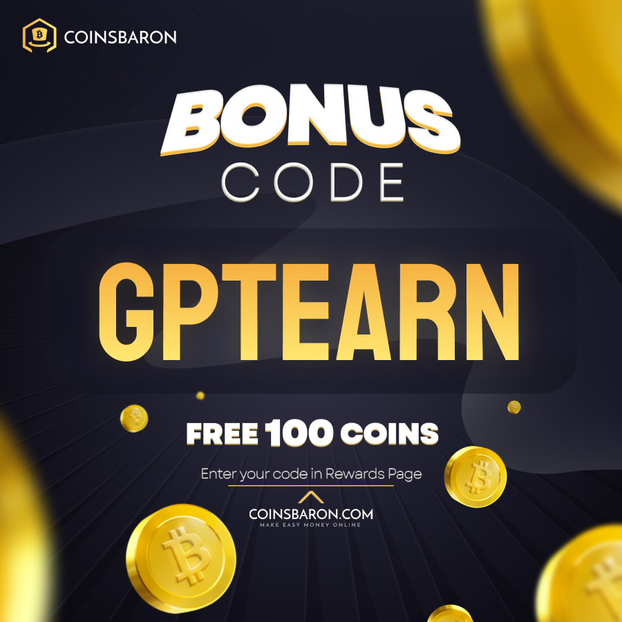 CODE DROP🔥

We have a small surprise for you. 100 coins for the first 100 people!💯

What to do to get it? 🎯

Just two steps:
1️⃣ Go to the website and register through this link -> coinsbaron.com
2️⃣ In the rewards tab, enter the code: „GPTEARN”

Enjoy! 🎁

#promocode