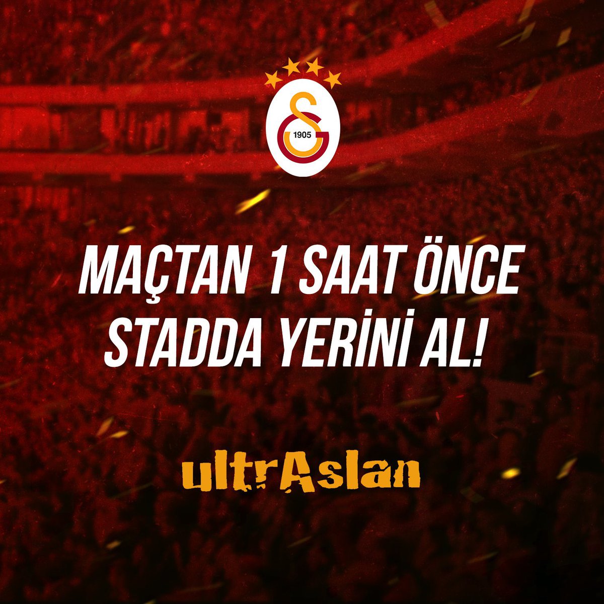 ultrAslan's tweet image. ⚠️ YARIN MAÇ ÖNCESİ SAMİ YEN ATMOSFERİ İÇİN GEÇ KALMA! ⚠️

👉🏻 MAÇ ÖNCESİ AKTİVİTELERİ ABARTMA, DİNÇ VE ZİNDE TRİBÜNDE OL! 

#ultrAslan
