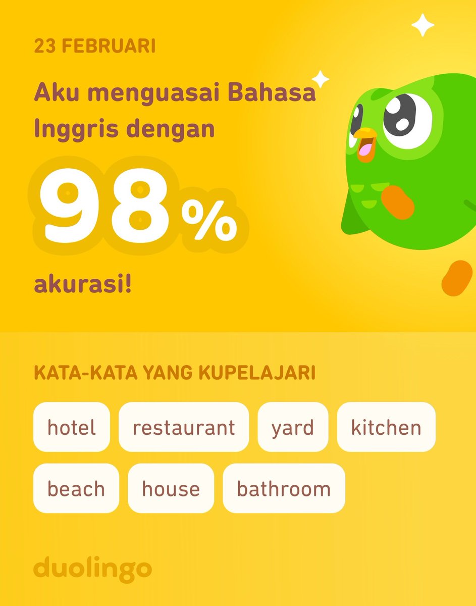 amorpixy's tweet photo. Aku sedang belajar Bahasa Inggris di Duolingo! Seru, efektif, dan gratis! https://t.co/oBi6Ldbdf7