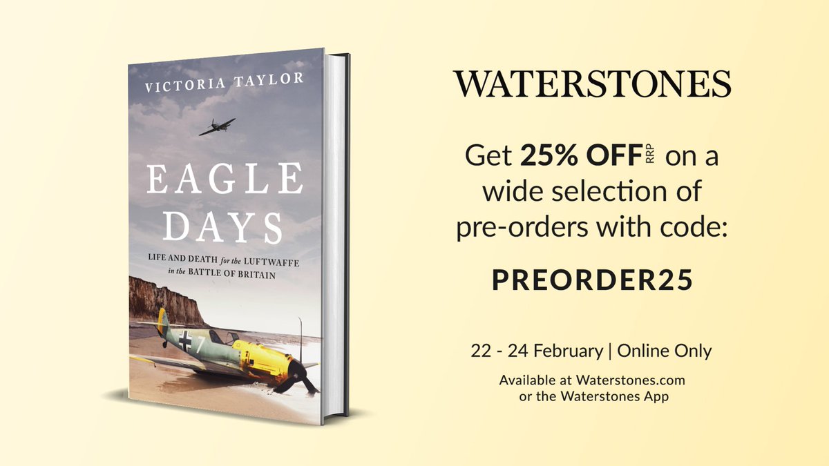 #EagleDays is kindly among these <a href="/Waterstones/">Waterstones</a> titles with a 25% discount if you preorder it by the end of today! Add in 'PREORDER25' at the online checkout to unlock the discount &amp; let yourself feel smug come May 😉♥️ waterstones.com/book/eagle-day…