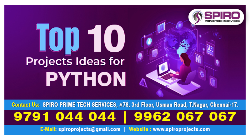 Spiroprojects's tweet image. Top 10 projects ideas for PYTHON
#python #Pythonclass #Pythoncourse #Pythonprojects #Python2025 #Python2024 #Pythonupdated
Mobile : +91-9791 044 044, +91-9962 067 067
E-Mail: spiroprojects@gmail.com
Website : spiroprojects.com