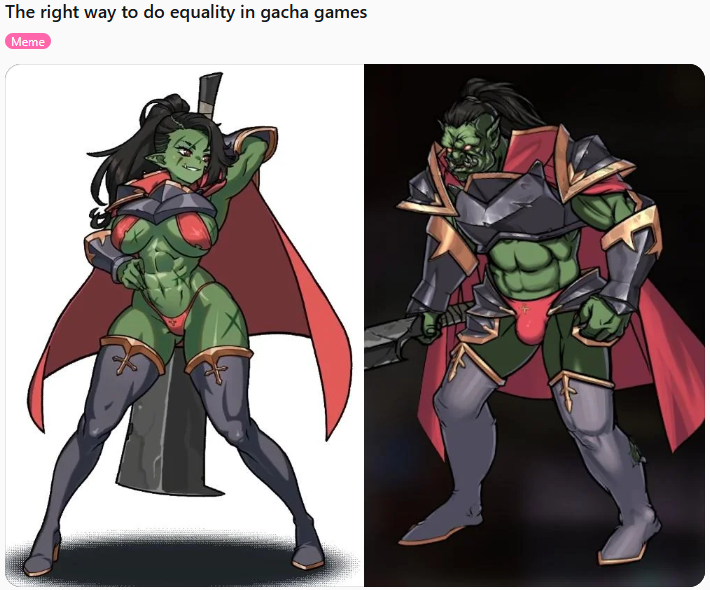 NoWokesThanks's tweet photo. We don't want equity in fictional spaces.
A guy is badass in full plated armor otherwise he looks gay. https://t.co/yKKFZ40dy2