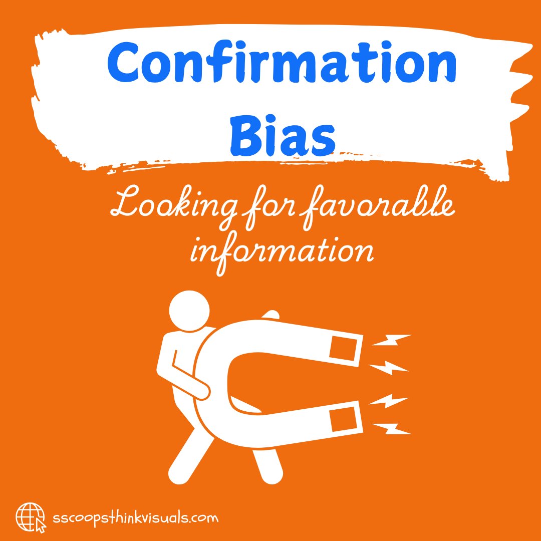 S_scoops's tweet image. #Confirmationbias is the tendency to search for, interpret, favor and recall information in a way that confirms or supports one&apos;s prior beliefs or values. Consider all the evidence available, rather than just the evidence confirming your views. 

#visualmusing