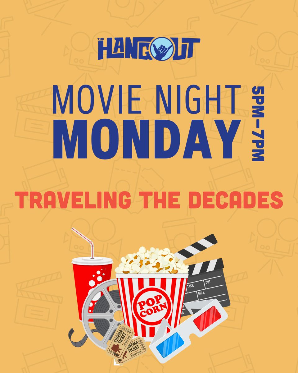 🍿 Monday Movie Night just got a little more nostalgic!
Join us this Monday as we showcase films from each decade! Come for the popcorn, stay for the movie magic! 🎥 #TravelThroughTheDecades #MovieNightFun #HangoutMovies