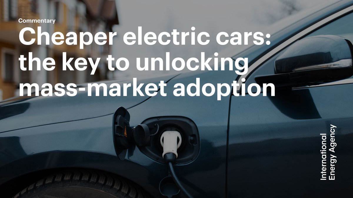 IEA's tweet photo. Global electric car sales remained strong in 2024, with about 17 million sold worldwide

But high upfront costs are holding back adoption in key markets

Read more on how smaller, cheaper models can help boost the transition to electric mobility 👉 https://t.co/Vk0yI6v48P https://t.co/P8JdO6rWw6