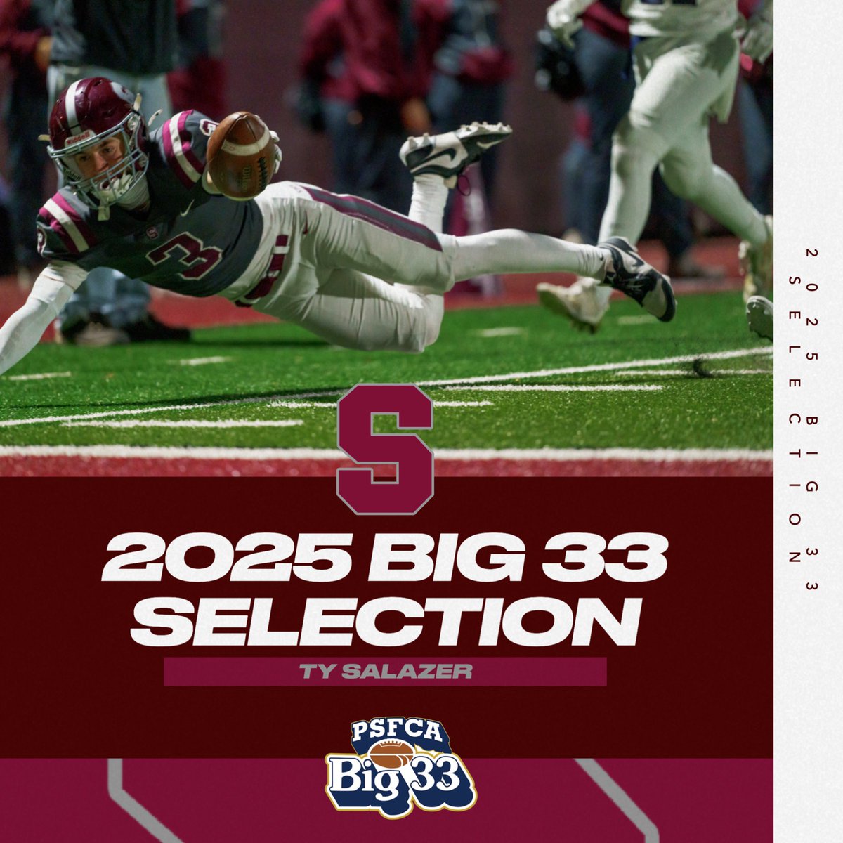 SC Athletics (@scasdathletics) on Twitter photo The great news continues to roll in for <a href="/statehighfball/">State College Football</a>, as the maroon and gray will send not one, but TWO seniors to the Big 33 game!! Congratulations to Michael Gaul and Ty Salazer on some fantastic and well-deserved recognition.
🦁🏈3⃣3⃣👏 The great news continues to roll in for <a href="/statehighfball/">State College Football</a>, as the maroon and gray will send not one, but TWO seniors to the Big 33 game!! Congratulations to Michael Gaul and Ty Salazer on some fantastic and well-deserved recognition.
🦁🏈3⃣3⃣👏