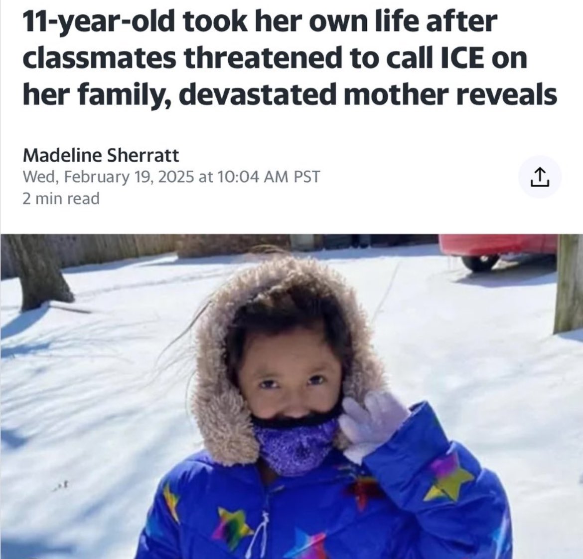 NotAvgLiberal's tweet photo. @Catheri81067276 Imagine tearing apart families because of the color of their skin and where they come from.

Imagine telling people who they can and can’t love.

Imagine spreading so much fear and hate an 11 year old girl commits suicide because assholes like you.

Fuck all the way off Brooks. https://t.co/2DWSNCbKnk