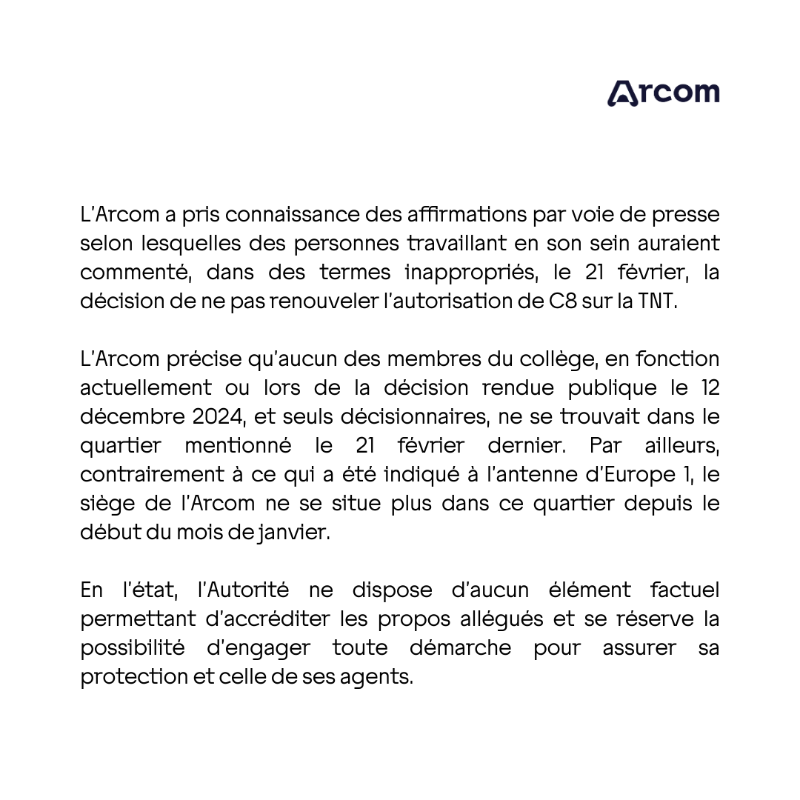 Arcom_fr's tweet photo. 🔈Communiqué de presse de l'Arcom 🔽

https://t.co/j9FCD9XGJ2