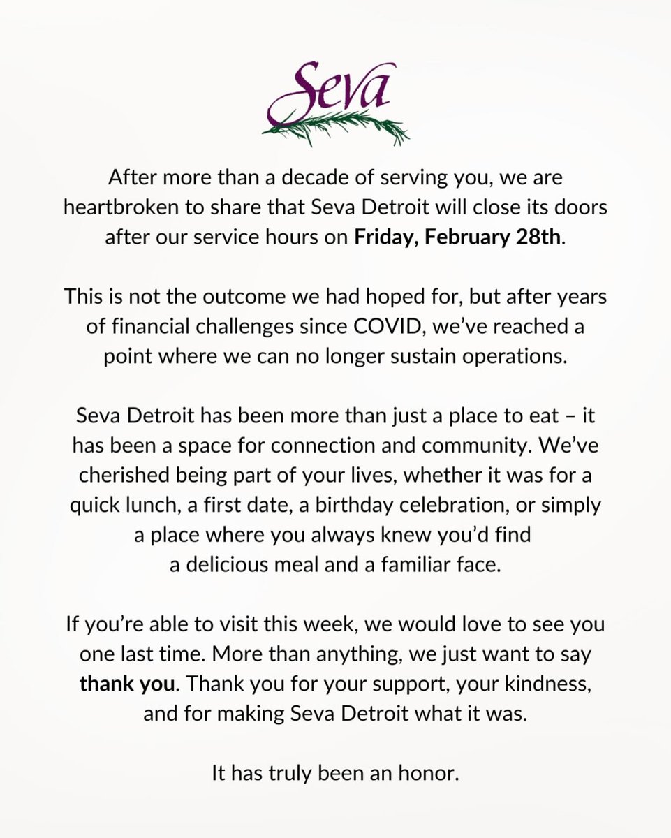 AmyHemmeter's tweet photo. Well this is the most fucking heartbreaking restaurant news for me personally https://t.co/nJBK0yZBGR