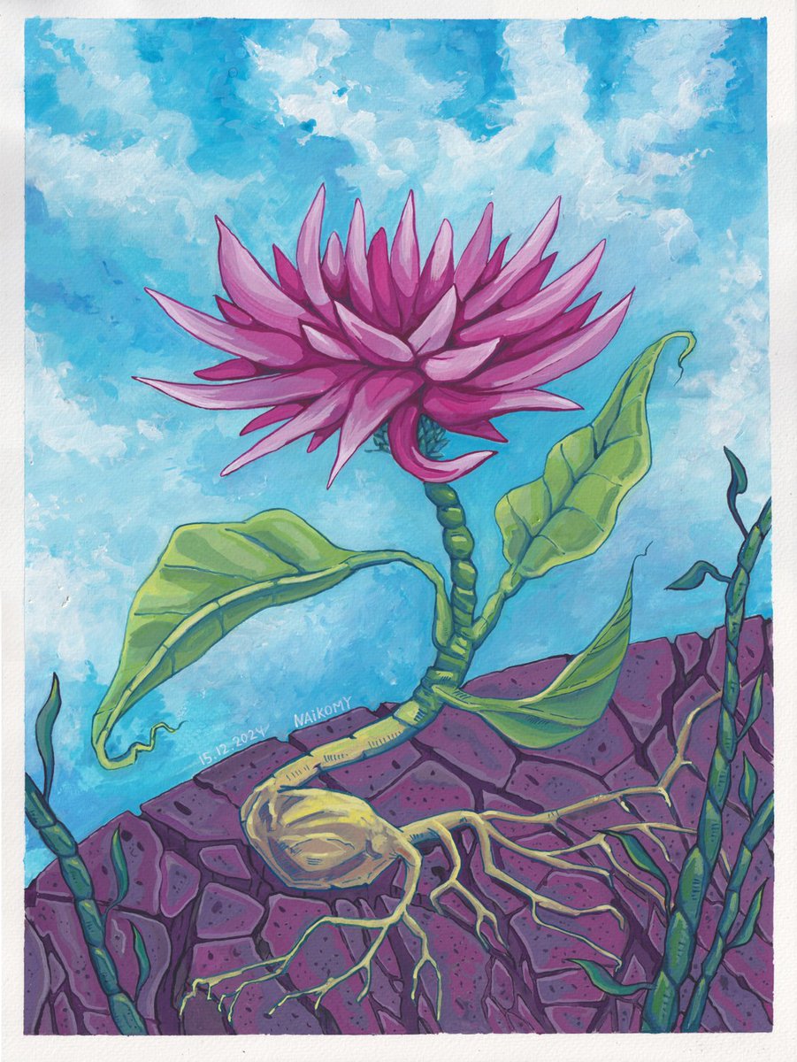 naikomy's tweet photo. Dream flower. Gouache. Canvas size: A3. 
December 2024
#art #ArtistOnX https://t.co/5xfFF18r8e