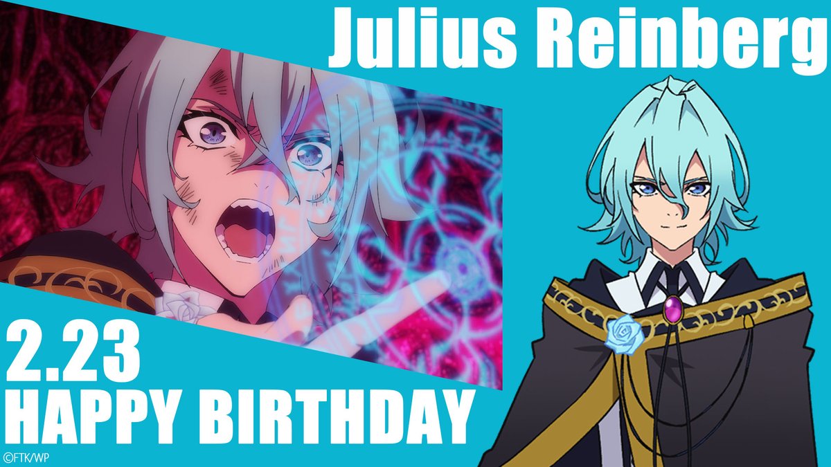 ／
🪄本日はユリウスの誕生日
＼
🎂Happy Birthday🎂
本日2⃣月2⃣3⃣日は
ユリウス・レインバーグの誕生日です🎉🎉

是非皆様お祝いを宜しくお願いします🎶
#ウィストリア #Wistoria