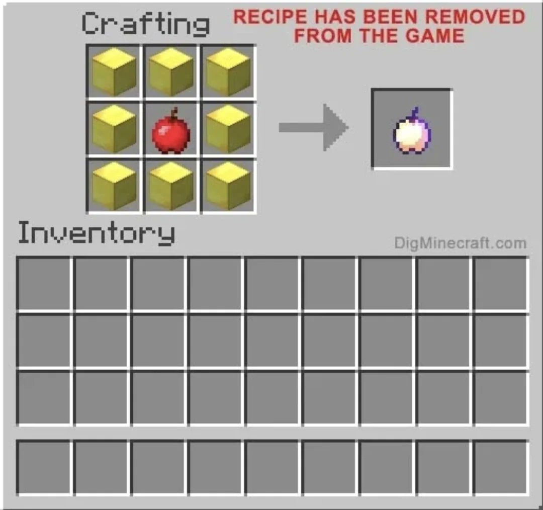 ¿Quién recuerda el tiempo en que podías crear una manzana dorada encantada?