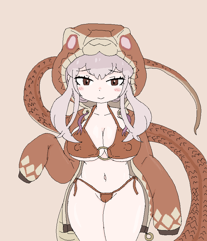 よく見たら公式立ち絵の時点で結構胸大きめだった🐍 