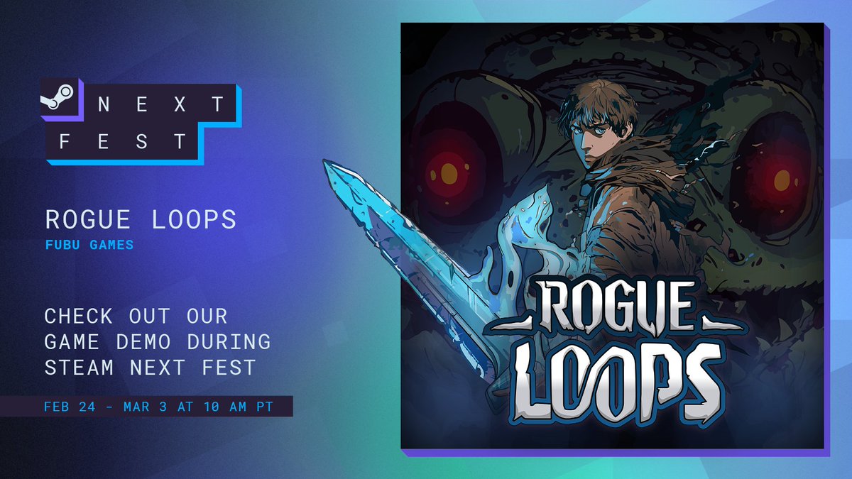 🚀 Rogue Loops is part of Steam Next Fest! 🚀

Our demo is live—jump in and test your decision-making skills🔥

#SteamNextFest #RogueLoops #IndieGame #GameDev
