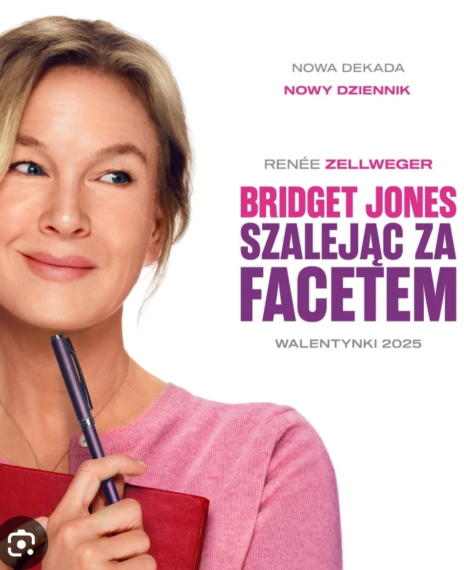 Obejrzałam nową Bridget Jones.  W książce sprzed 11 lat "Szalejąc za facetem" bohaterka odkrywa Twitter. W filmie... Tindera. Szkoda. Ale poza tym film świetny. Renée Zellweger też wypada doskonale (bez botoksu, wreszcie). Polecam