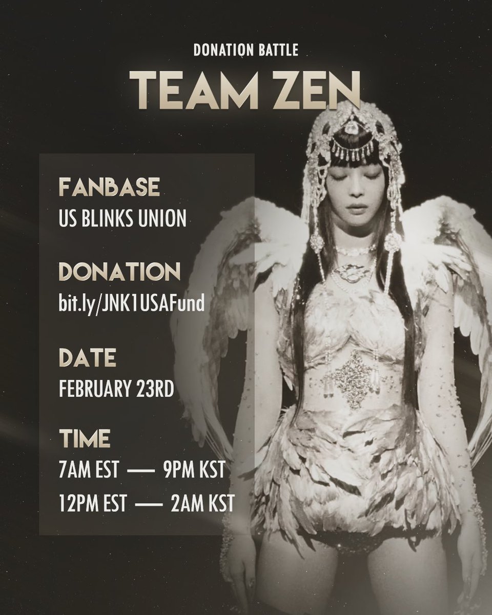 USBU4WAYS's tweet photo. #JENNIE DONATION BATTLE!
TEAM #ZEN are you ready?! 🏃♀️💨
Please join us now for this Donation Battle against Team #MANTRA (@Jennie_Union) by donating to our USA Fund to support her upcoming Album release #Ruby on Billboard Hot 100 & Billboard 200 chart!
Donation Link:
➝ https://t.co/745BWFmCdB
REPLY BELOW with a Screenshot of your donation to participate‼️
#TeamZEN
@oddatelier #제니