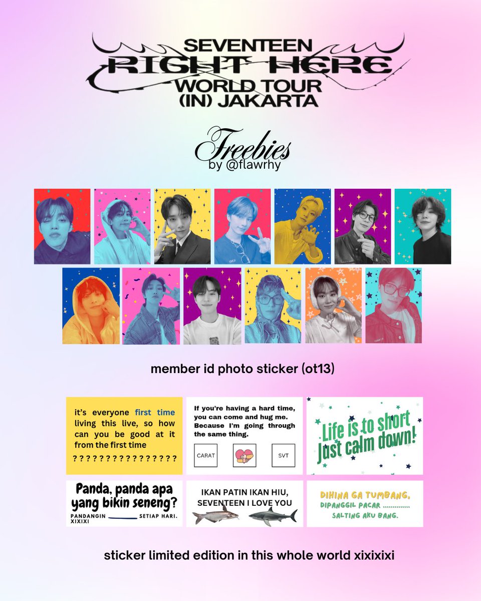 flawrhy's tweet photo. Carats kit [ freebies Seventeen RH in Jkt by @flawrhy ] pt.2🗯️

📎 https://t.co/Y3x1GRTOD5 
( will be open on feb 25, 20.13 WIB).

Rules:
• real carat 
• 1 person 1 kit
• follow @grearhy 
• do not sell
• kindly tag me if u get it! <3

#SEVENTEEN_RIGHT_HERE_JAKARTA https://t.co/kgQXh7RVai