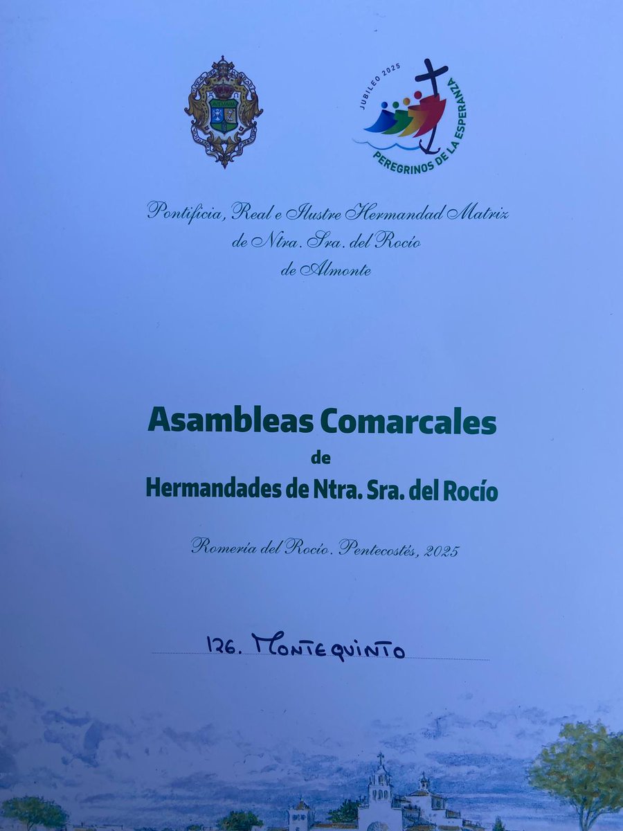 H. Rocio Montequinto (@hdadmontequinto) on Twitter photo 🔵⚪ Ayer participamos Asamblea Comarcal de Caminos de Sevilla 2025, celebrada en el Teatro Carlos Álvarez Novoa, organizada la <a href="/hdadmatrizrocio/">Hermandad Matriz Almonte</a> y Hdad del Rocío de Palomares del Río, que celebra la efeméride del 25º aniversario de Erección Canónica.
Gracias por la atenta acogida 🔵⚪ Ayer participamos Asamblea Comarcal de Caminos de Sevilla 2025, celebrada en el Teatro Carlos Álvarez Novoa, organizada la <a href="/hdadmatrizrocio/">Hermandad Matriz Almonte</a> y Hdad del Rocío de Palomares del Río, que celebra la efeméride del 25º aniversario de Erección Canónica.
Gracias por la atenta acogida