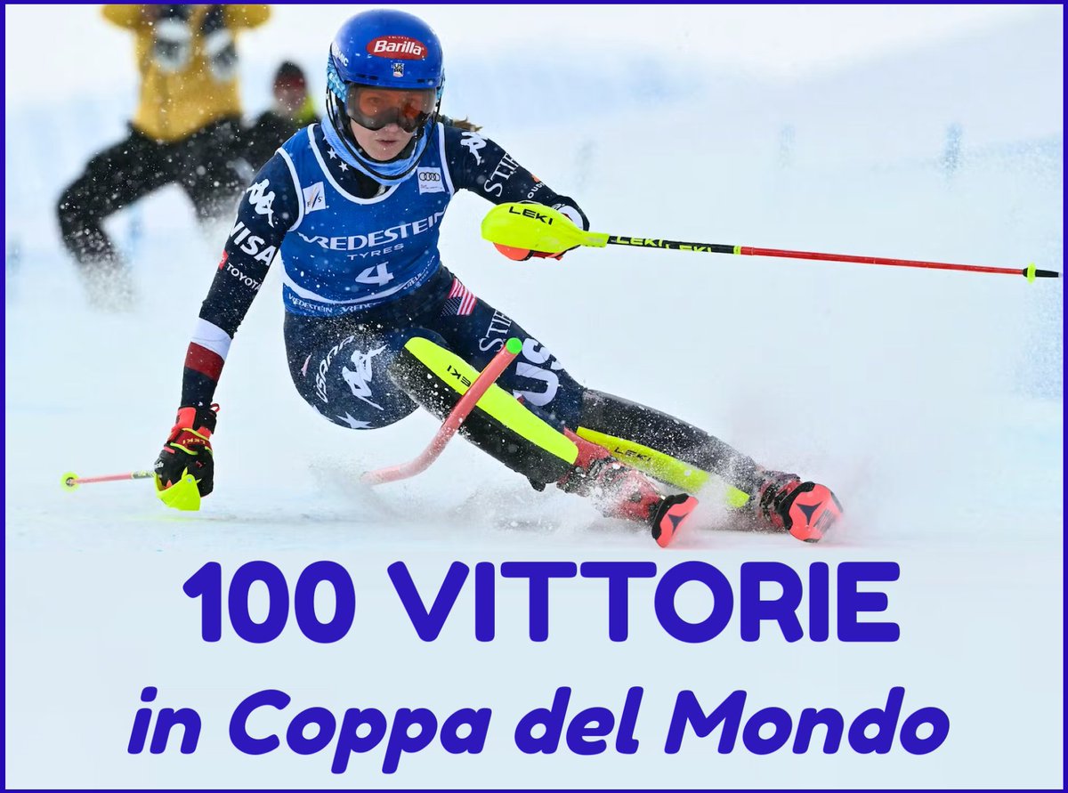 Mikaela SHIFFRIN, per prima nella quasi sessantennale storia della Coppa del Mondo di sci alpino ha tagliato il significativo traguardo dei 100 successi.

La fuoriclasse statunitense, non curante delle peripezie che hanno caratterizzato gli ultimi mesi, si è imposta per la