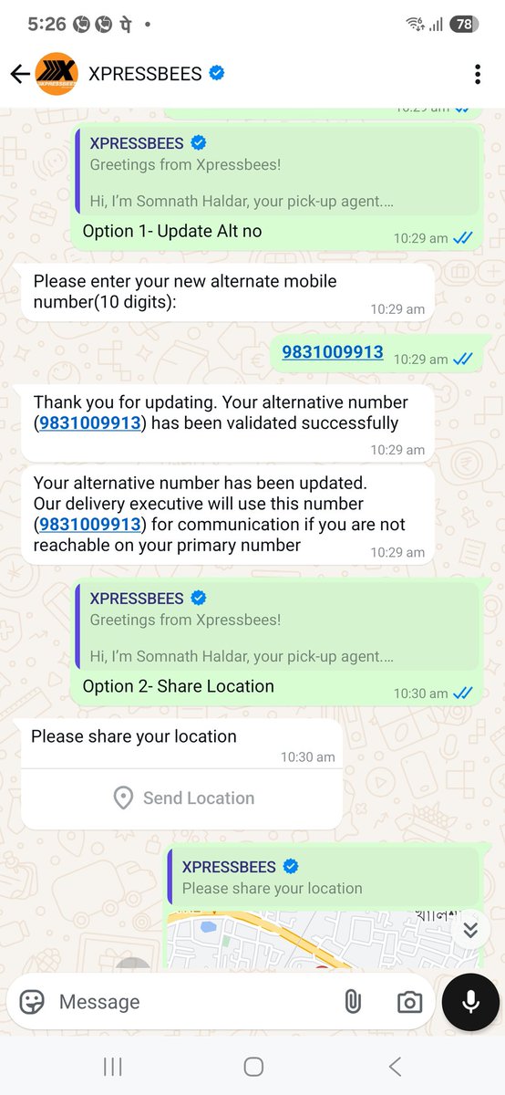 somnghosh's tweet photo. @XpressBees_IN Express my frustration and disappointment with the false information I received today via WhatsApp regarding my pickup. I did not cancel the pickup, nor did anyone contact me or come to my location after the return was rescheduled for today- AWB 211160109976165 https://t.co/ThmQ8V2BQv